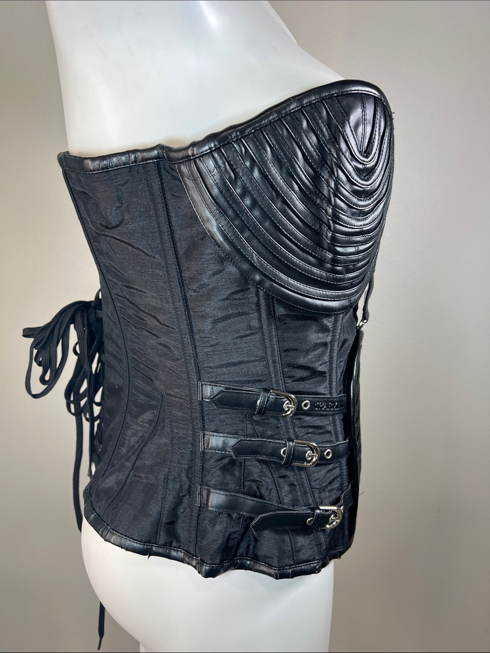Charmian Steampunk Gothic Heavy Strong Steel Boned Corset with Zipper XL - Picture 5 of 12